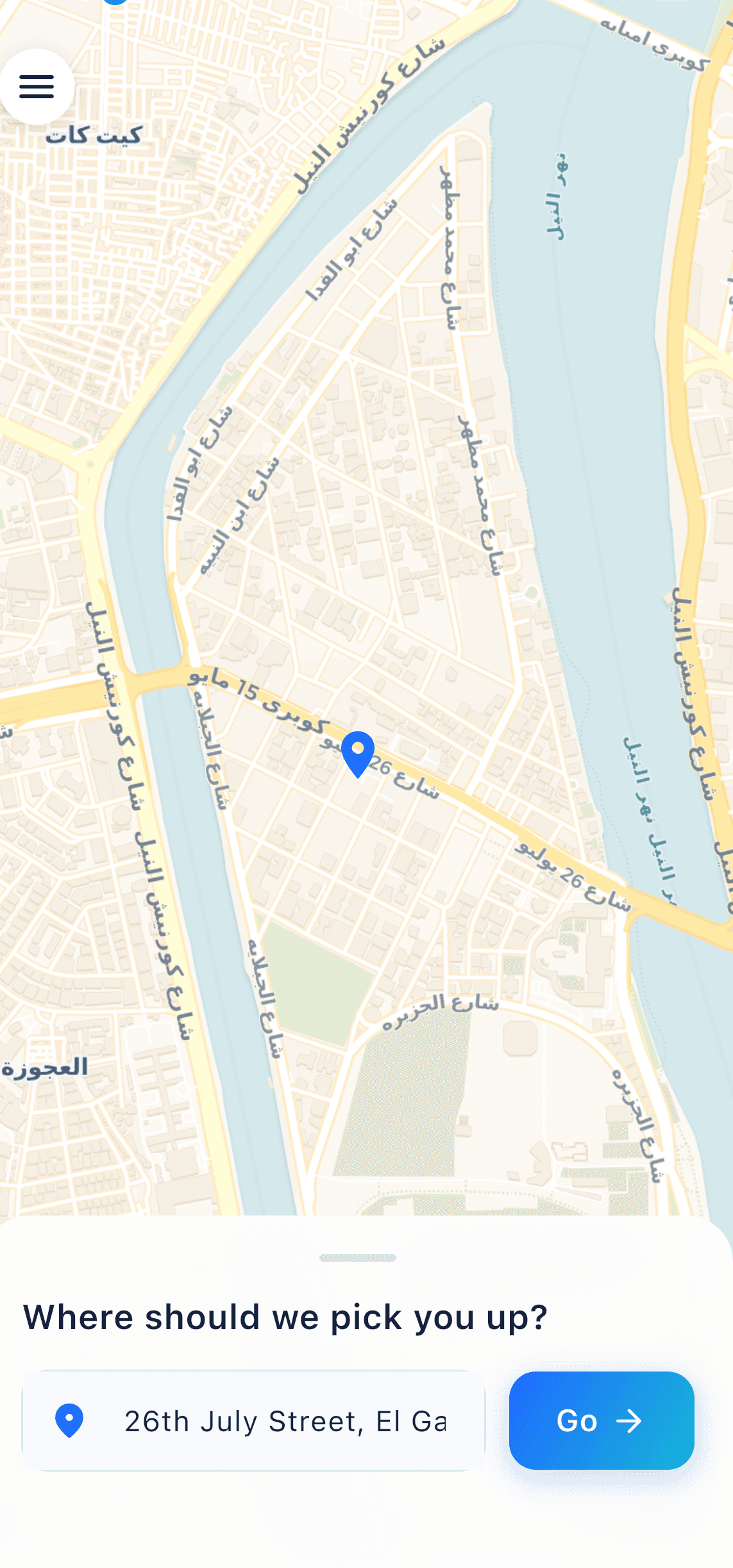 Tariqi app map screen